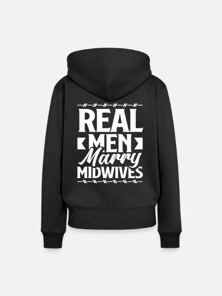 Echte Männer Heiraten Hebammen - Frauen Premium Bio Hoodie - Schwarz