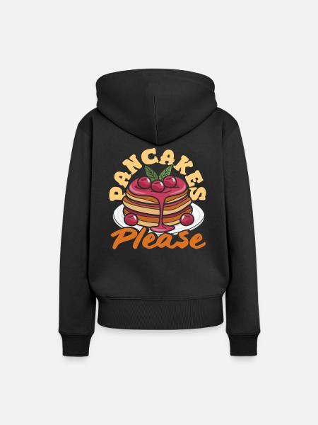 Pfannkuchen Bitte Mit Kirschen - Frauen Premium Bio Hoodie - Schwarz