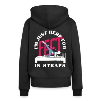Pilates: Hier Für Feet In Straps - Frauen Premium Bio Hoodie - Schwarz - Hinten - Julia (174cm)