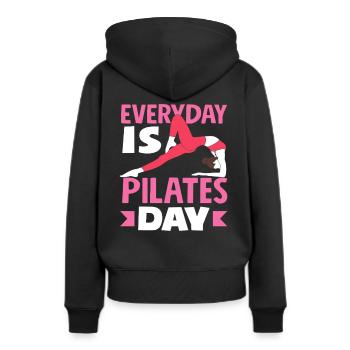 Pilates Ist Dein Tägliches Ritual - Frauen Premium Bio Hoodie - Schwarz - Hinten - Julia (174cm)