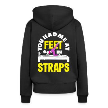 Pilates Du Hattest Mich Bei Füße In Straps - Frauen Premium Bio Hoodie - Schwarz - Hinten - Julia (174cm)