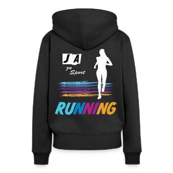 JA zu Running & Sport 🏃 Laufsport, Laufen, Joggen - Frauen Premium Bio Hoodie - Schwarz - Hinten - Julia (174cm)