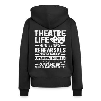 Musical Liebhaber Theater Leben Vorhang Hoch - Frauen Premium Bio Hoodie - Schwarz - Hinten - Julia (174cm)