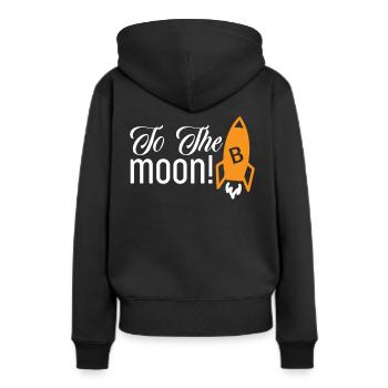 Bitcoins à la lune - Sweat à capuche Premium bio Femme - noir - Dos - Julia (174cm)