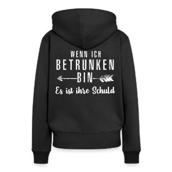wenn ich betrunken bin - Frauen Premium Bio Hoodie - Schwarz - Hinten - Julia (174cm)
