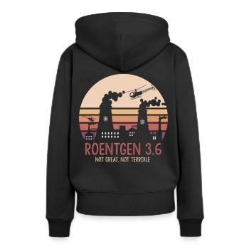 Roentgen 3.6 Not Great Not Terrible Meme Facts - Frauen Premium Bio Hoodie - Schwarz - Hinten - Julia (174cm)
