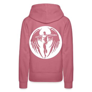2rebon Angel Angel wings Angel Flugel Devil Devil - Women’s Premium Organic Hoodie - mauve - Back - Isabella (175cm)