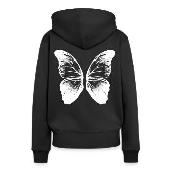 2reborn wings butterfly fluegel schmetterling fant - Frauen Premium Bio Hoodie - Schwarz - Hinten - Julia (174cm)