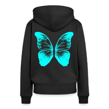 2reborn wings butterfly fluegel schmetterling fant - Frauen Premium Bio Hoodie - Schwarz - Hinten - Julia (174cm)