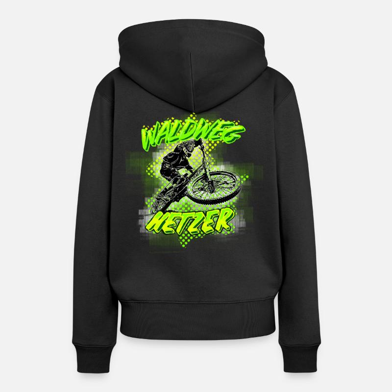 Mtb 1 07 Zeichenfläche 8 - Frauen Premium Bio Hoodie - Schwarz