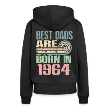 The best fathers were born in 1964, 59 years old, - Women’s Premium Organic Hoodie - black - Back - Julia (174cm)