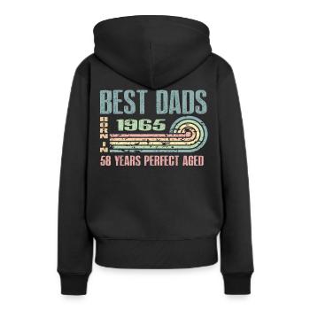 Die Besten Väter Sind 1965 Geboren, 58 Jahre Alt, - Frauen Premium Bio Hoodie - Schwarz - Hinten - Julia (174cm)