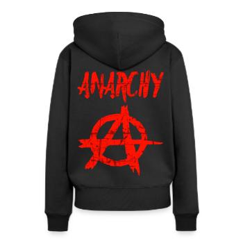 anarchie - Sweat à capuche Premium bio Femme - noir - Dos - Julia (174cm)