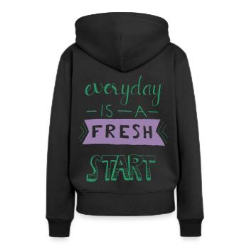 Chaque jour est un nouveau départ - Sweat à capuche Premium bio Femme - noir - Dos - Julia (174cm)