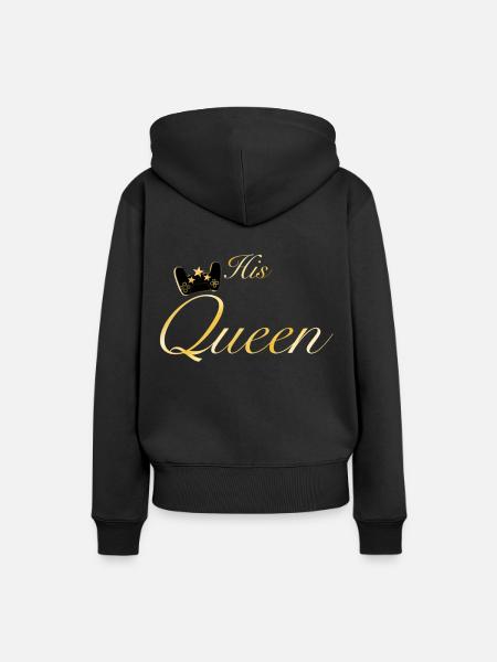 His Queen - Dame Premium hoodie, økologisk bomuld - sort