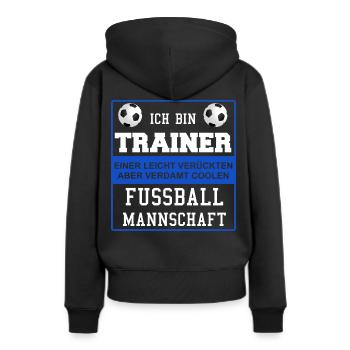 Fussball Fussball Coach Trainer - Frauen Premium Bio Hoodie - Schwarz - Hinten - Julia (174cm)