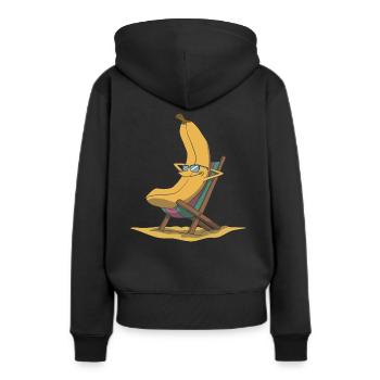 Banane dans une chaise longue - Sweat à capuche Premium bio Femme - noir - Dos - Julia (174cm)