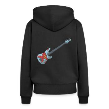 Bass Gitarre E-Bass - Frauen Premium Bio Hoodie - Schwarz - Hinten - Julia (174cm)