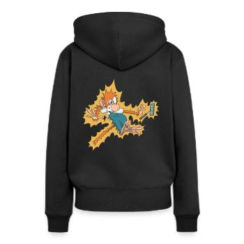 Électricien à la prise - Sweat à capuche Premium bio Femme - noir - Dos - Julia (174cm)
