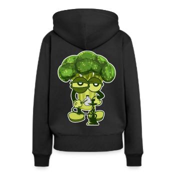 Brokkoli raucht Shisha Wasserpfeife Geschenk - Frauen Premium Bio Hoodie - Schwarz - Hinten - Julia (174cm)