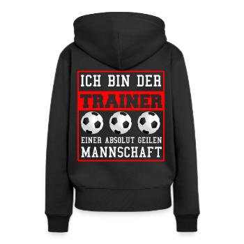 Fussball Fussball Trainer Coach - Frauen Premium Bio Hoodie - Schwarz - Hinten - Julia (174cm)