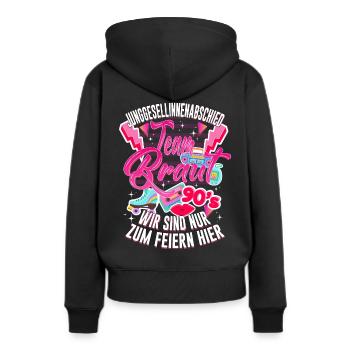 Team Braut 90er Retro Vintage Junggesellinen Party - Frauen Premium Bio Hoodie - Schwarz - Hinten - Julia (174cm)