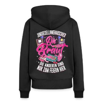 Team Braut 80er Retro Vintage Junggesellinen Party - Frauen Premium Bio Hoodie - Schwarz - Hinten - Julia (174cm)