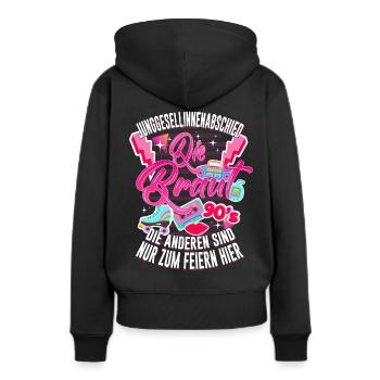 Die Braut 90er Retro Vintage Junggesellinen Party - Frauen Premium Bio Hoodie - Schwarz - Hinten - Julia (174cm)