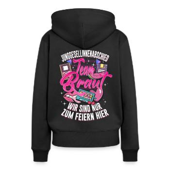 Team Braut 80er Retro Vintage Junggesellinen Party - Frauen Premium Bio Hoodie - Schwarz - Hinten - Julia (174cm)