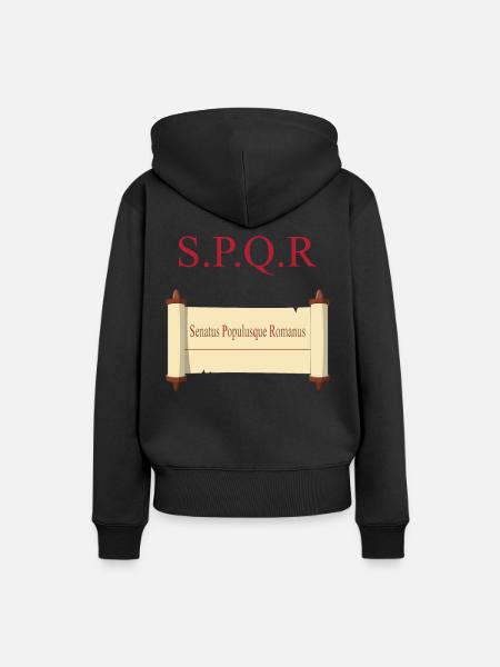 SPQR Historsisches Shirt - Frauen Premium Bio Hoodie - Schwarz
