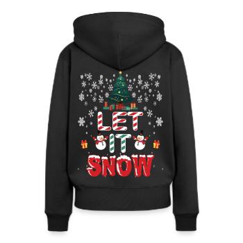 Let It Snow Flocon de neige de Noël - Sweat à capuche Premium bio Femme - noir - Dos - Julia (174cm)