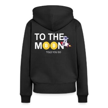 Bitcoin Chart To The Moon - Frauen Premium Bio Hoodie - Schwarz - Hinten - Julia (174cm)