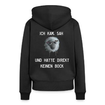 Schaf - Ich kam sah und hatte keinen Bock mehr - Frauen Premium Bio Hoodie - Schwarz - Hinten - Julia (174cm)