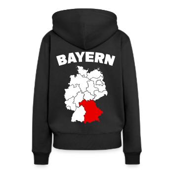 Bundesland Freistaat Bayern - Frauen Premium Bio Hoodie - Schwarz - Hinten - Julia (174cm)