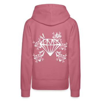 Diamant - Frauen Premium Bio Hoodie - Malve - Hinten - Isabella (175cm)