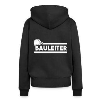 Bauleiter - Baumeister - Baustelle - Bauherr - Frauen Premium Bio Hoodie - Schwarz - Hinten - Julia (174cm)