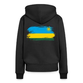 Ruanda Fahne Flagge - Frauen Premium Bio Hoodie - Schwarz - Hinten - Julia (174cm)