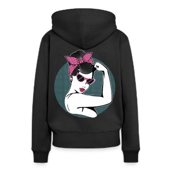 Rockabilly Fille - Sweat à capuche Premium bio Femme - noir - Dos - Julia (174cm)