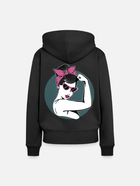 Rockabilly Girl - Frauen Premium Bio Hoodie - Schwarz