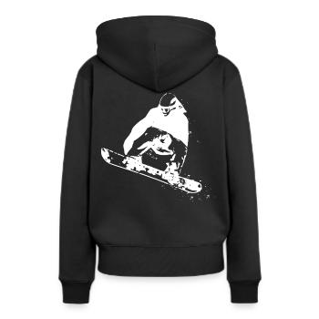 2reborn snow snow hiver sport adrénaline - Sweat à capuche Premium bio Femme - noir - Dos - Julia (174cm)
