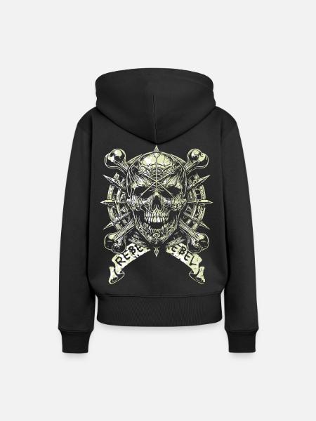 Rebel Rebel Skull - Women’s Premium Organic Hoodie - black