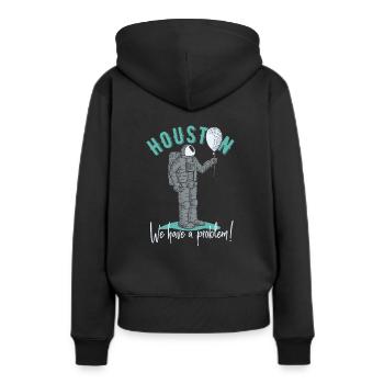 Proverbes - Sweat à capuche Premium bio Femme - noir - Dos - Julia (174cm)