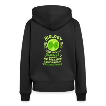 Biologie die einzige Wissenschaft, in der ich schenke - Frauen Premium Bio Hoodie - Schwarz - Hinten - Julia (174cm)