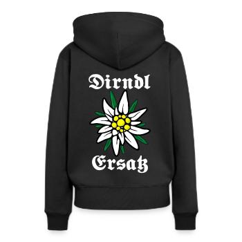 Ersatz Dirndl - Frauen Premium Bio Hoodie - Schwarz - Hinten - Julia (174cm)