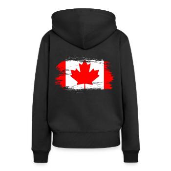Drapeau du Canada - Sweat à capuche Premium bio Femme - noir - Dos - Julia (174cm)