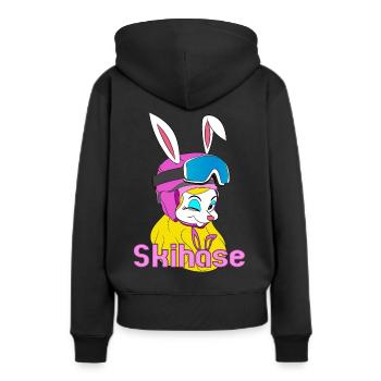 Ski lapin apres ski hiver vacances snowboard - Sweat à capuche Premium bio Femme - noir - Dos - Julia (174cm)