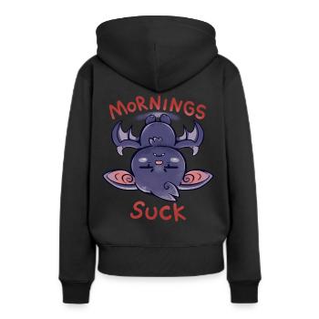 Matins Suck Bat - Sweat à capuche Premium bio Femme - noir - Dos - Julia (174cm)