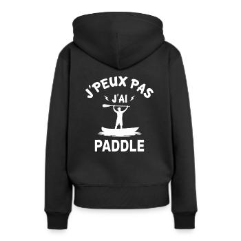 Je peux pas j'ai Paddle - Sweat à capuche Premium bio Femme - noir - Dos - Julia (174cm)
