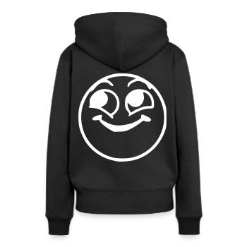 Emoji insolente croquis blanc - Sweat à capuche Premium bio Femme - noir - Dos - Julia (174cm)