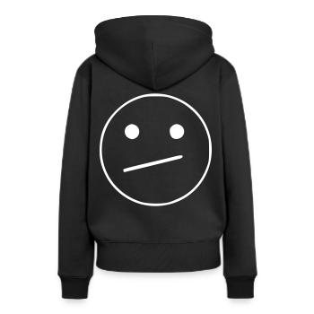 Emoji sketch blanc neutre - Sweat à capuche Premium bio Femme - noir - Dos - Julia (174cm)
